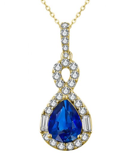 PEAR SAPPHIRE DIAMOND PENDANT (TP2884)